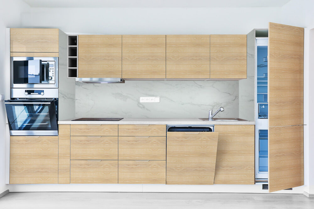 wizualizacja kuchnia fronty bezuchwytowe