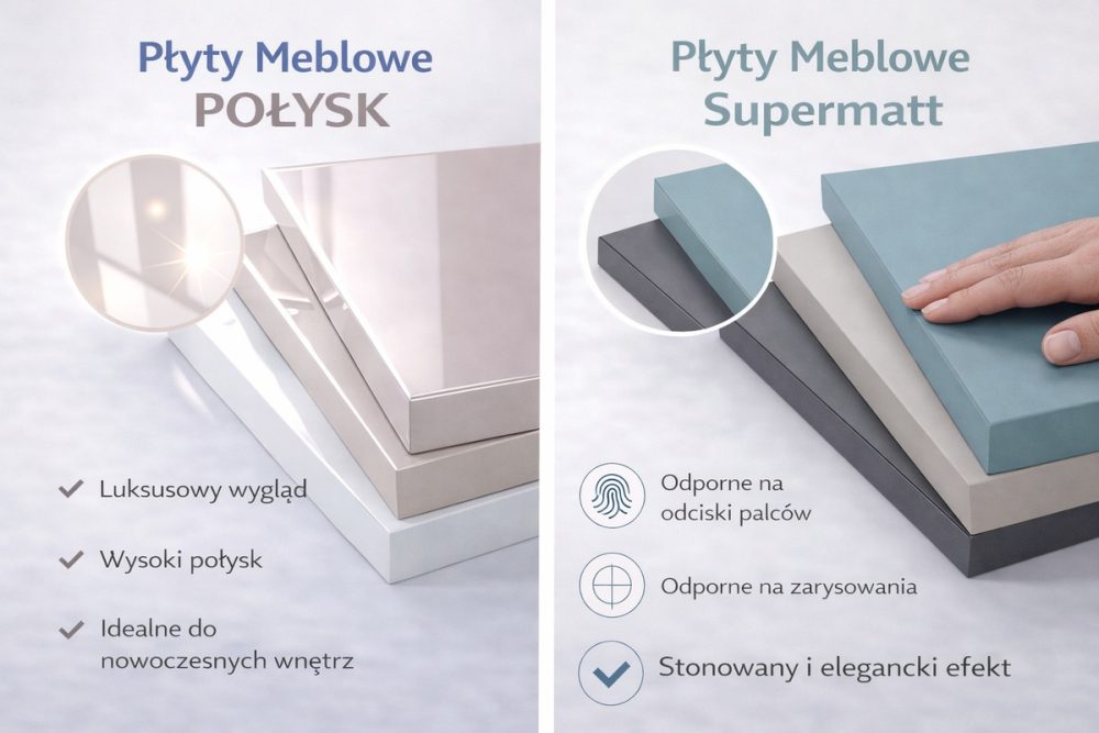 Płyty meblowe 1240 matt połysk